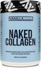 NAKED Vanilla Collagen Peptides Protein Powder, 25 Servings, Pasture-Raised, Grass-Fed Hydrolyzed Collagen Supplement, Paleo Friendly, Non-GMO, Keto, Gluten Free, 19.4oz