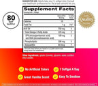 MegaRed Ultra Concentrate 750mg Omega-3 Krill Oil Fatty Acid Supplement with EPA/DHA, Antioxidant Astaxanthin, No Fish Oil Aftertaste Supports Heart Health, 80 Count Softgels (2 Pack)