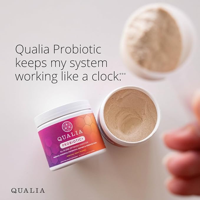Qualia Probiotic - 28 Science-Backed Spore Probiotics, Prebiotics, and Postbiotics. Total Gut Support. Soothes Digestive discomfort. Ethically sourced. Promotes Akkermansia Growth. 1 Month Supply