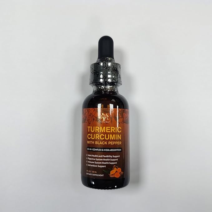(2 Pack) Organic Turmeric Curcumin Supplement with Black Pepper and Ginger - Liquid Turmeric Extract Drops (with Cinnamon, Rosemary) - Mobility and Flexibility Support and Digestive Health - 1 Fl Oz