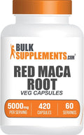 BulkSupplements.com Red Maca Capsules - Maca Supplement, Red Maca 5000mg, Red Maca Root - Vegan & Gluten Free, 7 Capsules per Serving, 420 Count (Pack of 1)