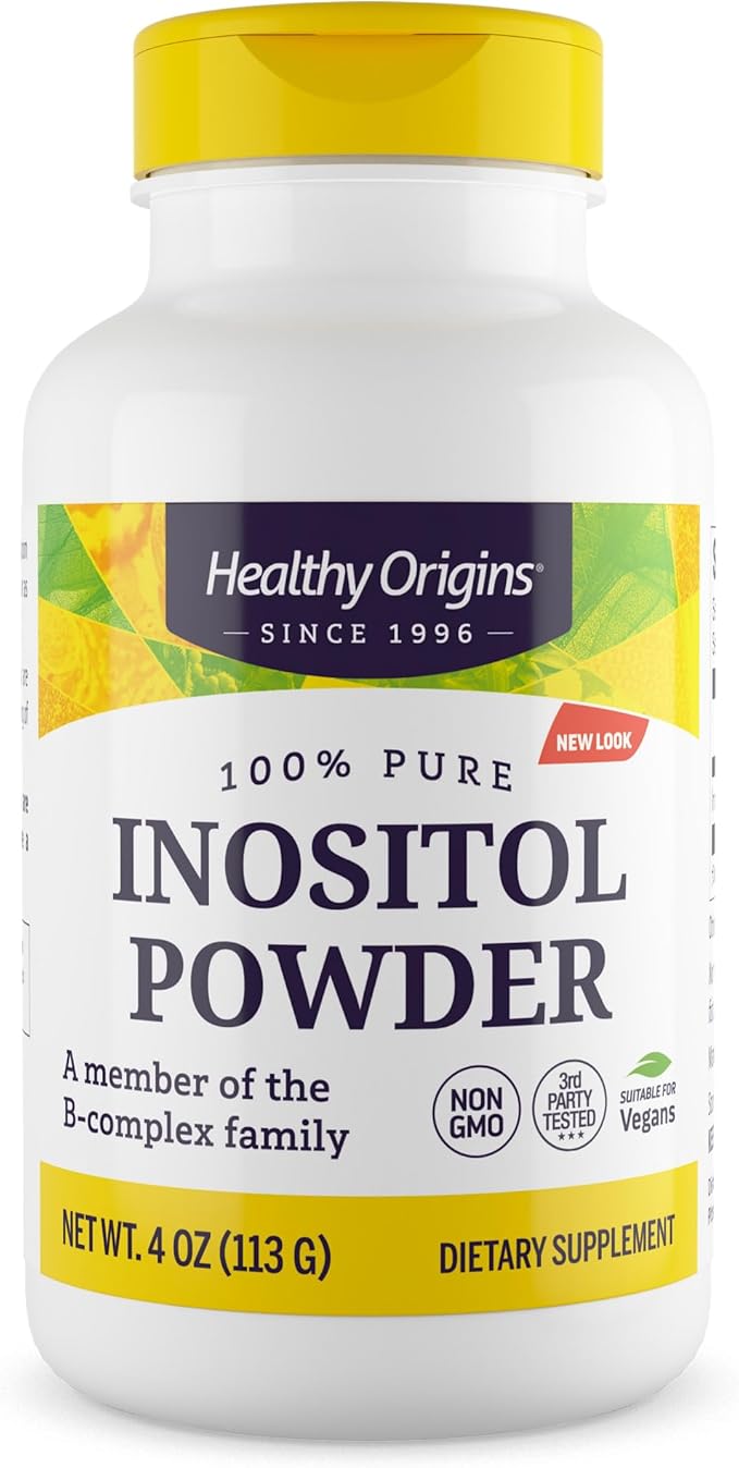 Healthy Origins Inositol Powder, 113 g - for Skin, Hair & Nail Health - Vitamin B8 Powder Supplement - Part of The B Complex Family - Vegan, Non-GMO & Gluten-Free Supplement - 4 Oz