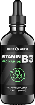 Think Above Vitamin B3 Niacinamide Liquid - Non Flush Form of B3 Niacin - Convenient Vitamin B3 Niacinamide Drops for Women and Men - Easy to Swallow 2oz (60ml)