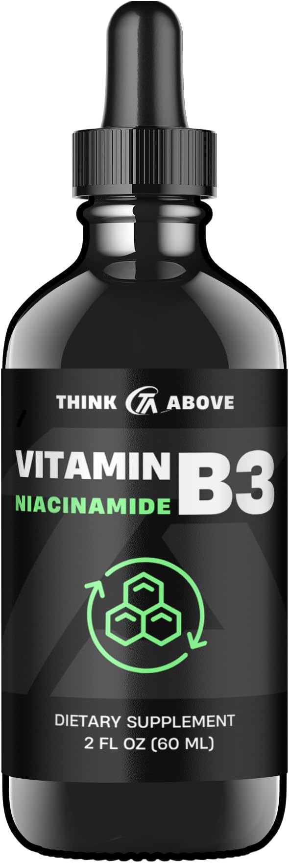 Think Above Vitamin B3 Niacinamide Liquid - Non Flush Form of B3 Niacin - Convenient Vitamin B3 Niacinamide Drops for Women and Men - Easy to Swallow 2oz (60ml)
