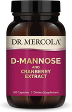 Dr. Mercola D-Mannose and Cranberry Extract, 1,000 mg D-Mannose & 400 mg Cranberry per Serving, Urinary Tract Health Supplement, Non-GMO, Gluten-Free, Soy-Free, 60 Capsules