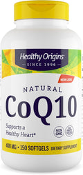 Healthy Origins CoQ10 400 mg, 150 Softgels - Natural Trans-Isomer Ubiquinone, Yeast Fermented High Bioavailability Coenzyme Q10 Supports Heart Health & Cellular Energy - Antioxidant Supplement