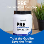 Nutricost Pre-Workout Complex Powder (60 Servings, Blue Raspberry) - Pre-Workout Supplement with Beta-Alanine, Taurine & Amino Acids