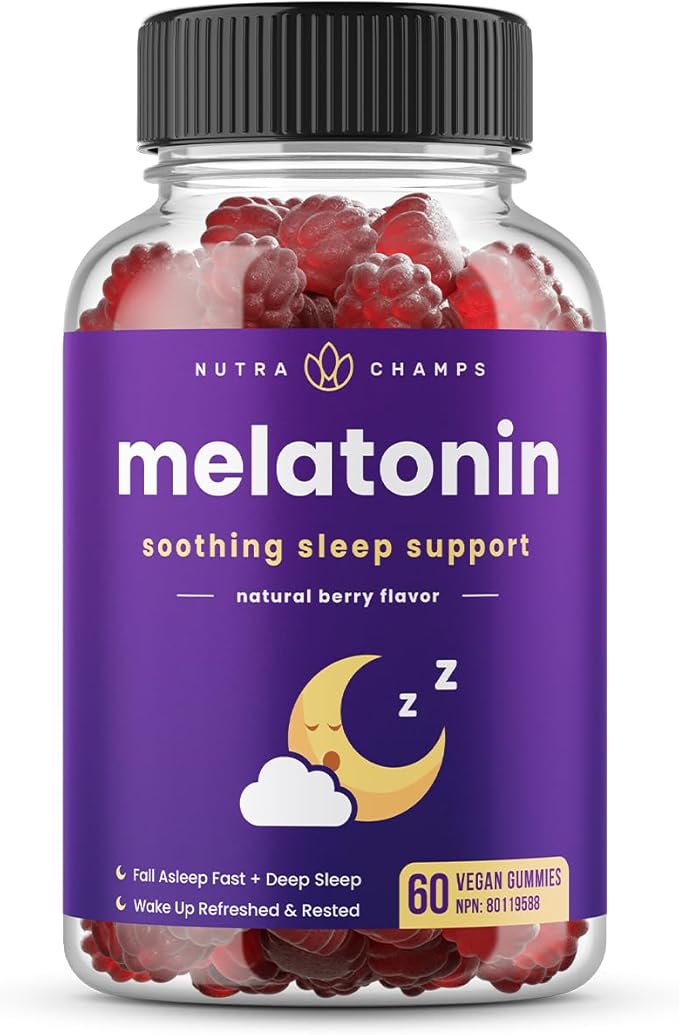 Melatonin Gummies for Kids & Adults | Natural Sleep Aid Drug-Free, Vegan Berry Flavor Kids Melatonin Gummy Supplement | 2.5mg, 5mg or 10mg Dose | Sleeping Pills Substitute (60 Count (Pack of 1))