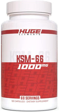 Huge Supplements KSM-66 Ashwaghanda, High Potency 5% Withanolides, 1000mg of Clinically Studied KSM66 (120 Capsules)
