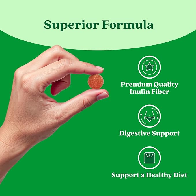 BeLive Fiber Gummies - Prebiotic Fiber Supplement with Chicory Root & Inulin for Digestive Support & Overall Gut Health I Vegan, Sugar Free Gummies for Adults & Children - Apple Flavor | 2-Pack