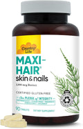 Country Life Maxi-Hair Supplement - 2000mcg Biotin & Vitamins for Hair, Skin & Nails - Certified Gluten-Free & Vegetarian - Supports Hair Growth, 90 Tablets