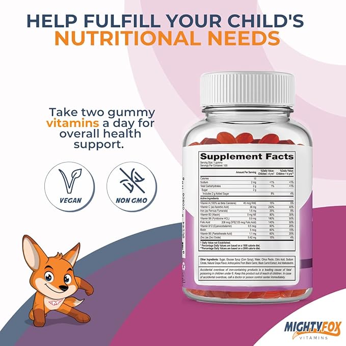 Iron Gummies for Kids – Non-GMO Kids Vitamins with Iron - Gluten-Free Kids Gummy Vitamins - Chewable Kids Iron Supplement with Vitamin A, B3, B5, B6, B12, and Zinc for Kids Nutrition, 5Pack, 500 Count