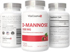 D-Mannose with Cranberry Extract, Vegan Capsules 120 Count 3500 mg Blend, 100% Vegetarian, Non-GMO & Gluten Free