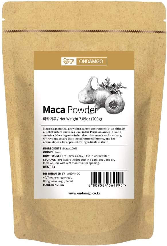 Maca Root Powder 7.05 Ounces Fresh Harvest from Peru for Salad Smoothies, Baking, Energy, Breakfast, Tea (Maca Root Powder)