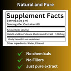 Evening Routine Mushroom Tincture, High Potency, Double Extracted, 60 Daily Doses, Reishi and Lion's Mane