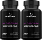 Melatonin Free Sleep Aid Supplement for Longer, Restful Sleep & Stress Relief w/Magnesium, GABA, L-Glycine, L-Theanine, Apigenin, Taurine & Zinc (180 Vegan Capsules) (2)