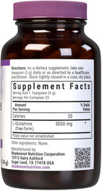 Bluebonnet Nutrition L-Glutamine Powder 5000mg, Supports Immune Function*, Nitrogen Transporter*, Soy-Free, Gluten-Free, Non-GMO, Kosher Certified, Vegan, 4 oz Bottle, 23 Servings