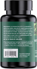 PlantFusion Vegan B12 Methyl 3000 mcg + Folate 400mcg - Sublingual Vitamins - Supports Energy, Heart Health, Nervous System - Cherry Flavor, 60 High Potency Lozenges for Fast Absorption