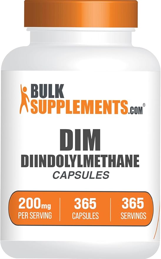 BulkSupplements.com DIM Capsules - Diindolylmethane, DIM Supplement for Men & Women - Gluten Free, 1 Capsule per Serving (200mg), 365 Count (Pack of 1)