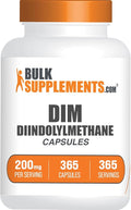BulkSupplements.com DIM Capsules - Diindolylmethane, DIM Supplement for Men & Women - Gluten Free, 1 Capsule per Serving (200mg), 365 Count (Pack of 1)