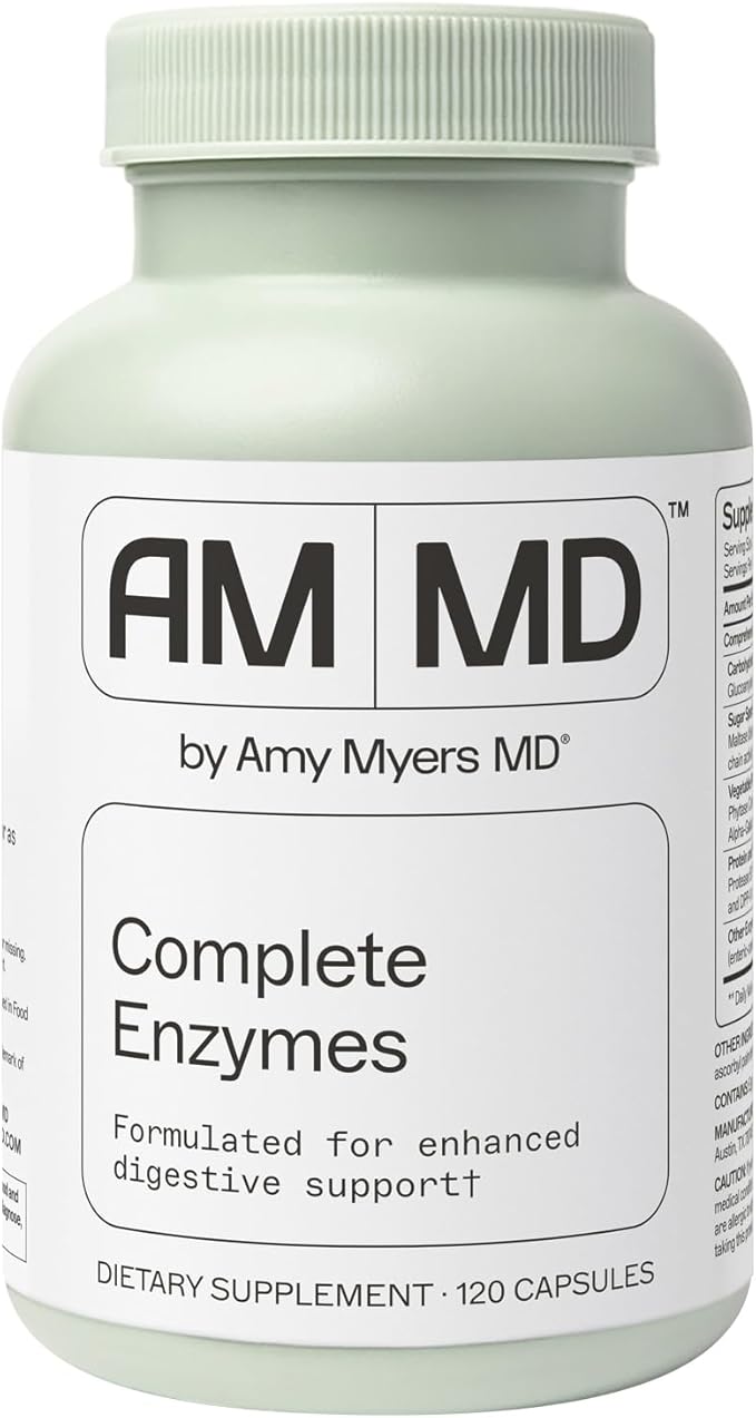 Amy Myers MD Complete Enzymes - Gut Care & Digestive Health Support Supplement - Daily Healthy Microbiome Support Nutritional Supplement - 120 Capsules