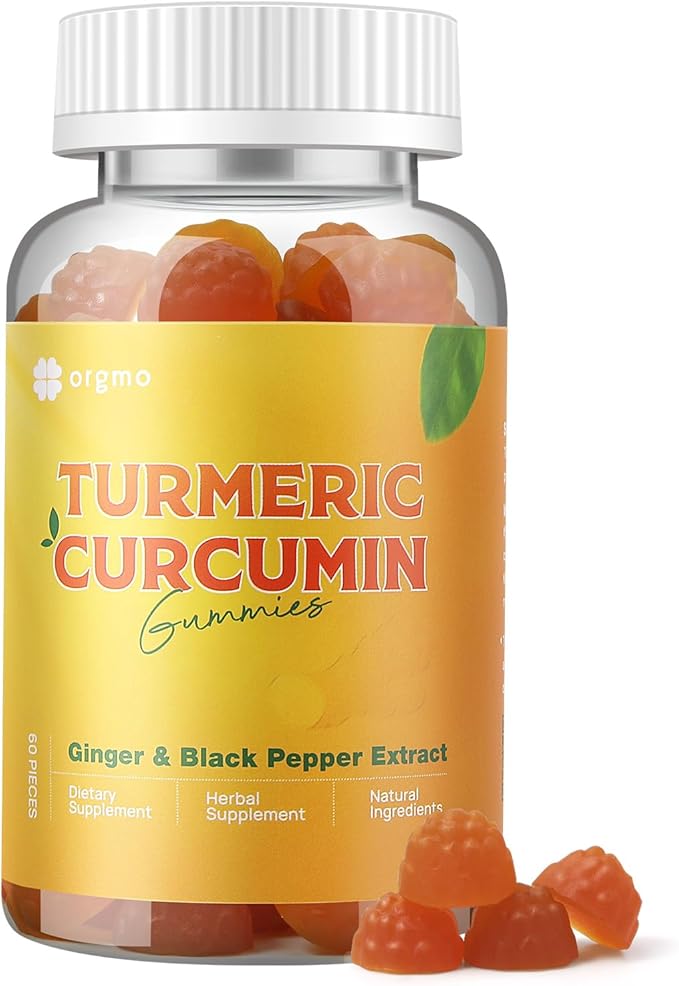 Turmeric Gummies with Black Pepper for Inflammation, Turmeric and Ginger Supplement for Immune Joint Support, Sugar Free Curcumin Ginger Gummies for Adult Vegan Non-GMO