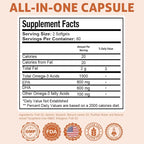 Health Dose Omega 3 Fish Oil – Lemon-Flavored Softgels with EPA & DHA for Brain, Heart, and Wellness Support – Easy-to-Digest, No Fish Burps – 120 Softgels, Pack of 2