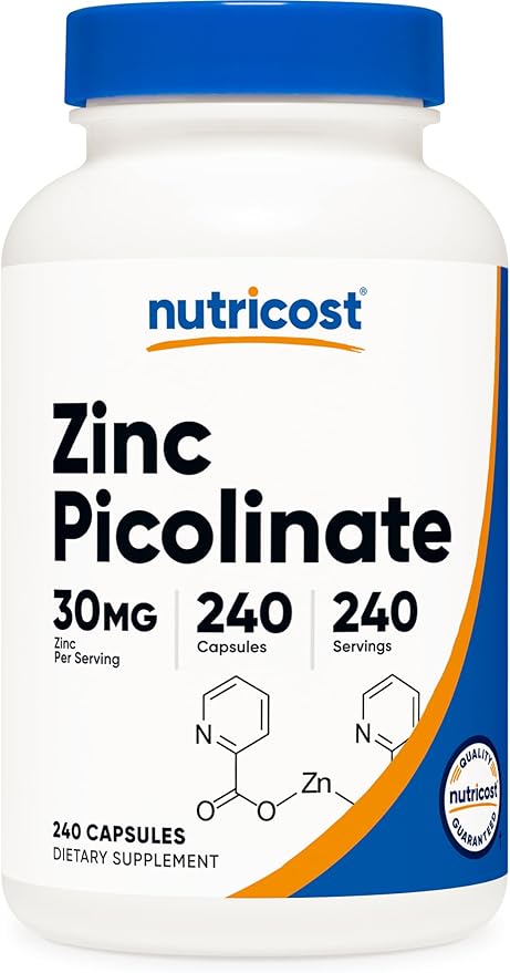 Nutricost Zinc Picolinate 30mg, 240 Capsules - Gluten Free and Non-GMO