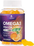 Omega 3 Fish Oil Gummies - 3X Strength Heart Health Support - High Absorption Omega 3 Fish Oil Gummy Supplement with DHA & EPA - Joint & Brain Support for Adults - Tasty Orange Flavor - 120 Gummies