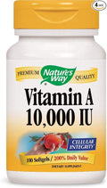 Nature's Way Vitamin A, 100 Count (Pack of 4)