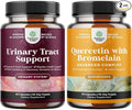 Bundle of High Potency D Mannose Capsules with Concentrated Cranberry for Urinary Tract Health for Women and High Strength Pure Quercetin with Bromelain Supplement for Immune Support and Breathing