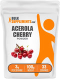 BulkSupplements.com Acerola Cherry Powder - Fruit Powder, Acerola Cherry Supplement, Vitamin C Supplement - Gluten Free, 3g per Serving, 100g (3.5 oz) (Pack of 1)