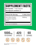 BulkSupplements.com Black Maca Root Capsules - Black Maca Supplement, Black Maca Root 5000mg, Black Maca Capsules - Gluten Free, 7 Capsules per Serving 420 Veg Capsules (Pack of 1)
