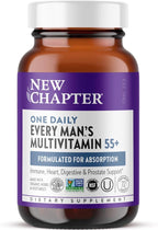 New Chapter Men's Multivitamin 50 Plus for Brain, Heart, Digestive, Prostate & Immune Support with 20+ Nutrients + Astaxanthin - Every Man's One Daily 55+, Gentle on The Stomach - 72 ct