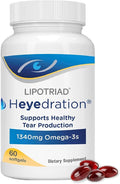Lipotriad Heyedration Eye Vitamins - 60 Softgels, 30-Day Supply - Omega 3 Supplement with Vitamin E & Organic Flaxseed Oil