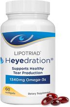 Lipotriad Heyedration Eye Vitamins - 60 Softgels, 30-Day Supply - Omega 3 Supplement with Vitamin E & Organic Flaxseed Oil