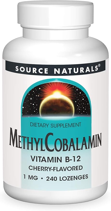 Source Naturals MethylCobalamin Vitmain B-12 Cherry-Flavored, 1 mg - 240 Lozenges