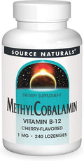Source Naturals MethylCobalamin Vitmain B-12 Cherry-Flavored, 1 mg - 240 Lozenges