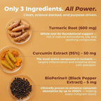 Vital Turmeric Curcumin Supplement – 1310 mg Blend with 95% Curcuminoids & Curcumin with Black Pepper – Joint, Brain, Immune & Anti-Aging Support – Non-GMO, Gluten-Free – 30 Day Supply