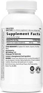 GNC Vitamin E 400IU, 180 Softgels, Supports Healthy Cardiovascular System