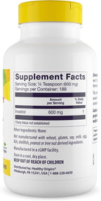 Healthy Origins Inositol Powder, 113 g - for Skin, Hair & Nail Health - Vitamin B8 Powder Supplement - Part of The B Complex Family - Vegan, Non-GMO & Gluten-Free Supplement - 4 Oz
