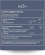 M3+ | Magnesium Supplement with Citrate, Glycinate, Malate + L-Theanine & Vitamin B6 | Sleep, Relaxation & Focus Support | 90 Capsules