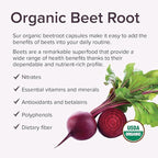 Sur Organic Beet Root Capsules 1000mg - Supports Healthy Circulation and Increased Energy - Nitric Oxide Superfood (120 Capsules)