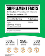 BulkSupplements.com Rutin Powder - from Saphora Japonica, Rutin Supplement, Rutin 500mg - Antioxidants Supplement, Circulation Support - Pure & Natural, 500mg per Serving, 250g (8.8 oz)