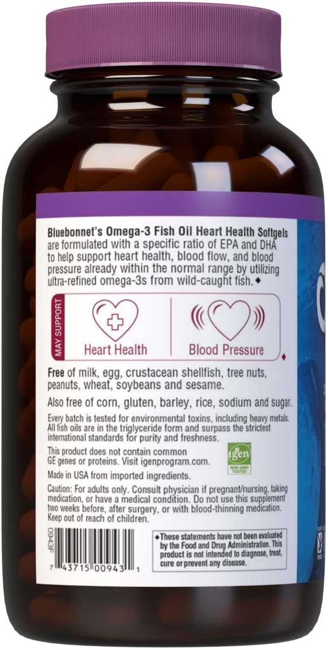 Bluebonnet Nutrition EPAx Omega-3 1000 MG Heart Formula, 120 CT