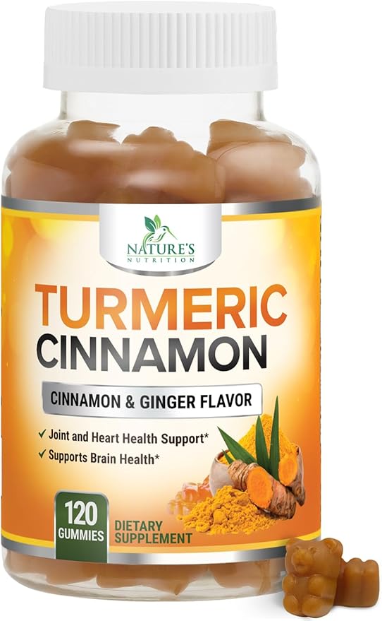 Turmeric Curcumin Supplement Gummies - 95% Curcuminoids with Turmeric Ginger, Black Pepper for Best Absorption, Nature's Vegan Joint Support, Non-GMO, Gluten Free, Tasty Cinnamon Flavor - 120 Gummies
