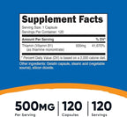 Nutricost Vitamin B1 (Thiamin) 500mg, 120 Capsules (3 Bottles)
