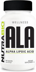 NutraBio Alpha Lipoic Acid (ALA) Supplement, 300mg – Supports Antioxidant Health, May Boost Energy Production and Wellness, 90 Vegetable Capsules
