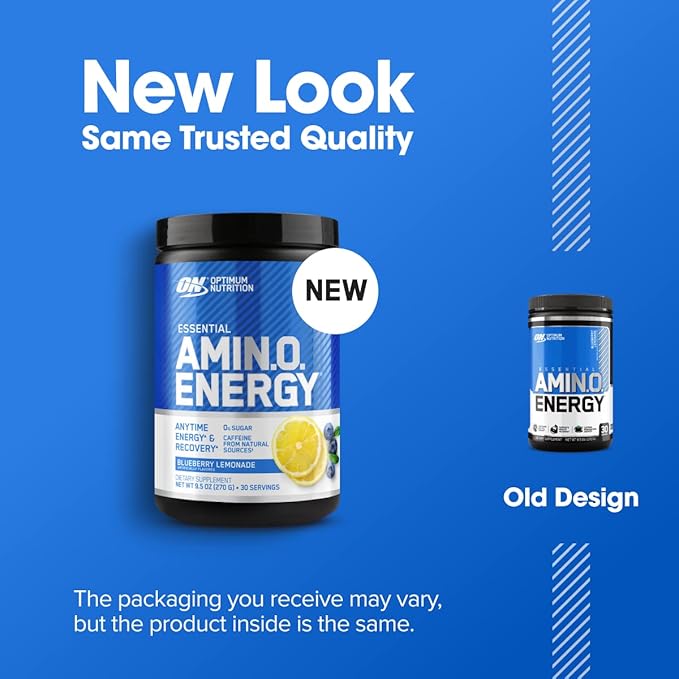 Optimum Nutrition Amino Energy - Pre Workout with Green Tea, BCAA, Amino Acids, Keto Friendly, Green Coffee Extract, Energy Powder - Blueberry Lemonade, 30 Servings (Packaging May Vary) (Pack of 6)
