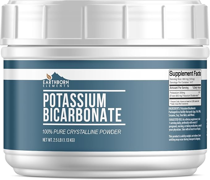 Earthborn Elements Potassium Bicarbonate (2.5 lb), Mess-Free Tub, Pure & Undiluted